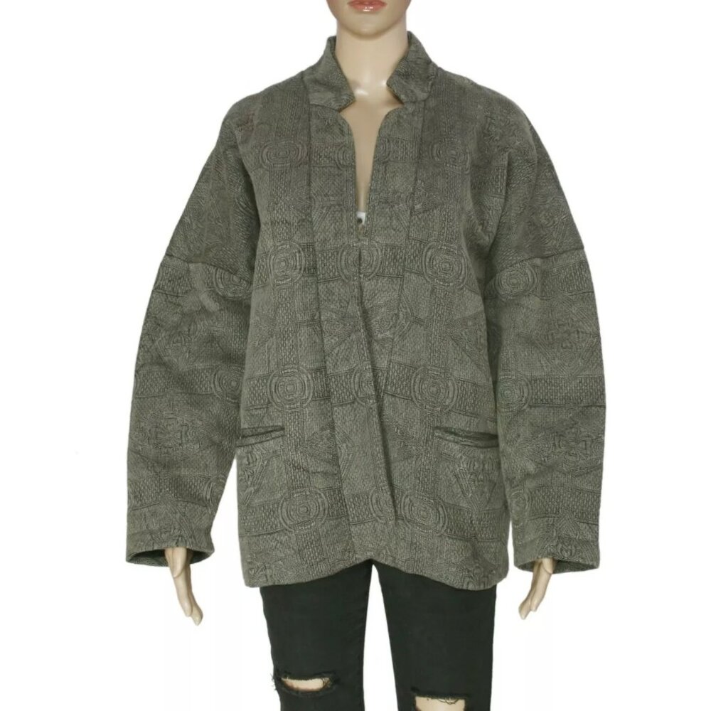 Leon & Harper Kali Veste Kimono Imprime Noir Jacket L NWT